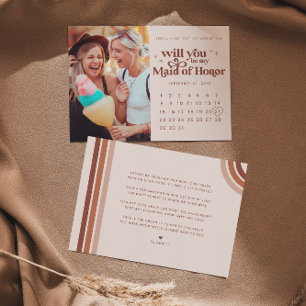 Be My Maid of Honour   Photo & Calendar  Card