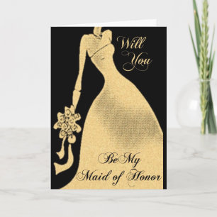 Be My Maid of Honour Wedding Invitation