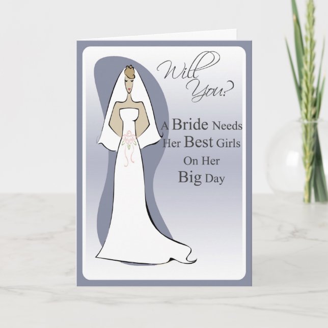 Be My Maid of Honour Wedding Invitation (Front)