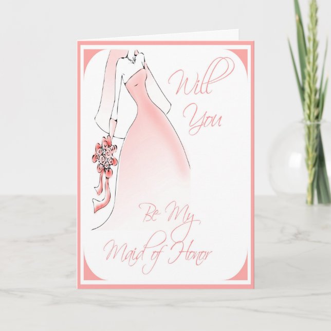 Be My Maid of Honour Wedding Invitation (Front)