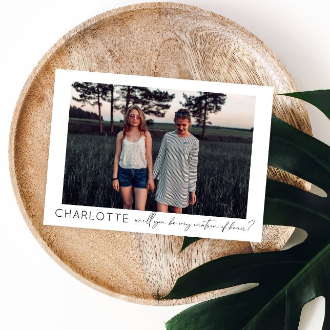 Be My Matron of Honour Photo Proposal Calligraphy Invitation (Creator Uploaded)