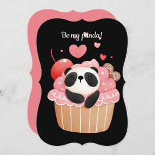 Be my panda valentine  invitation