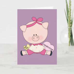 Be My Piggy Valentine Holiday Card
