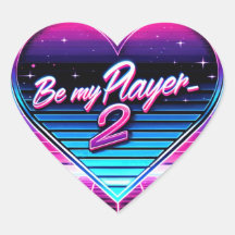 Be My Player 2 Retrowave Valentine's Day Sticker