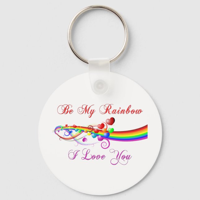 Be My Rainbow Gay Valentine Key Ring (Front)