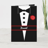 Be My Ring Bearer CUSTOM NAME Card Tux and Rose 4