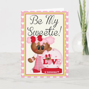 Be My Sweetie Cookie Girl Valentine Card 2