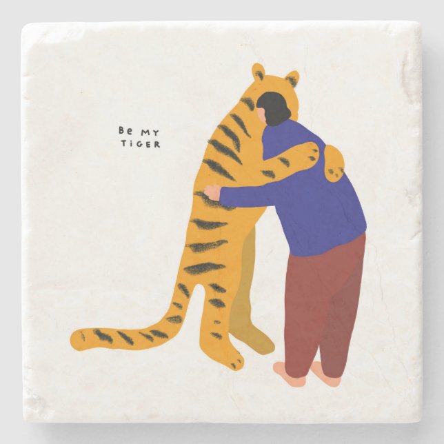 Be my tiger stone coaster (Front)