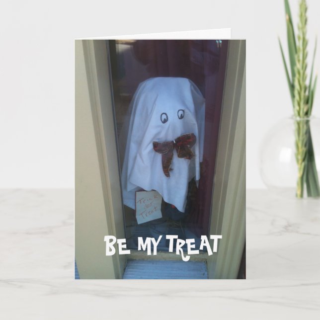 "BE MY TREAT PLEASE" HALLOWEEN LOVE CARD (Front)