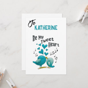 Be my tweet heart custom Valentine's Day card