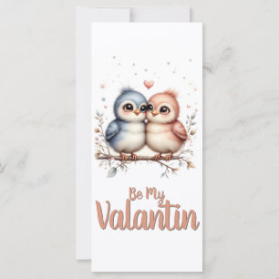 Be My Valentin – Cute Love Birds Valentine Art