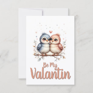 Be My Valentin – Cute Love Birds Valentine Art
