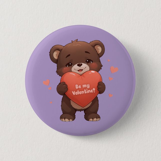 Be my Valentine? 6 Cm Round Badge (Front)