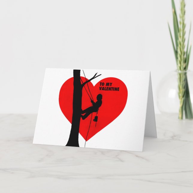 Be My Valentine Arborist Tree Surgeon Chainsaw Card (Front)
