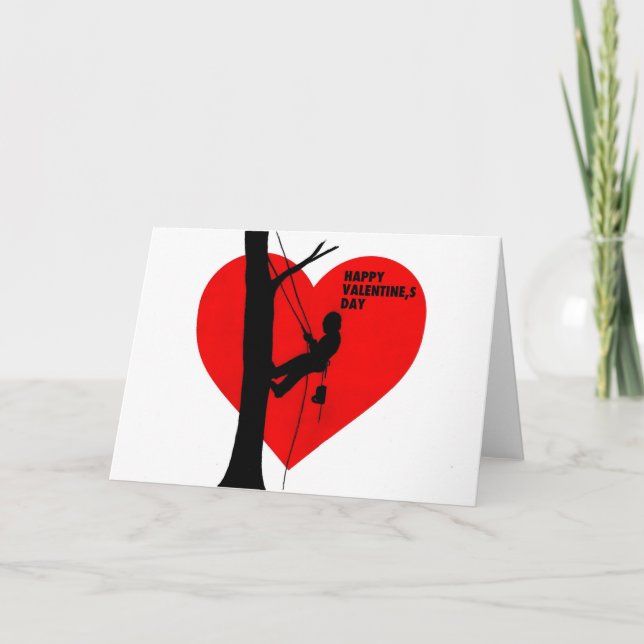 Be My Valentine Arborist Tree Surgeon Chainsaw Card (Front)