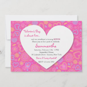 Be My Valentine Birthday Party Invitation