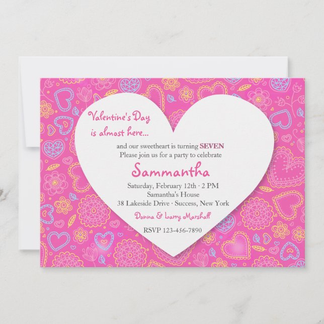 Be My Valentine Birthday Party Invitation (Front)