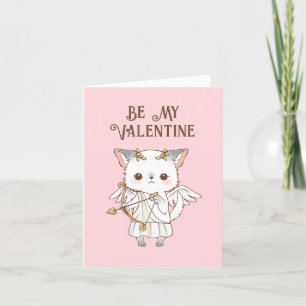 Be My Valentine Boy Cupid Pomchi Valentine's Day  Holiday Card