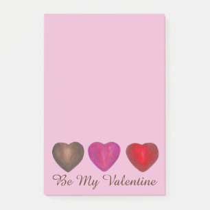 Be My Valentine Chocolate Heart Valentine's Day Post-it Notes