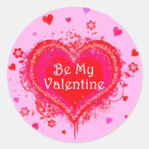 Be My Valentine Classic Round Sticker