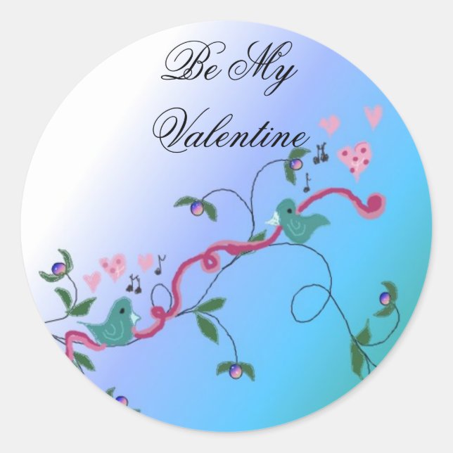 Be My Valentine Classic Round Sticker (Front)