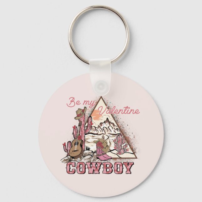 Be My Valentine Cowboy Key Ring (Front)