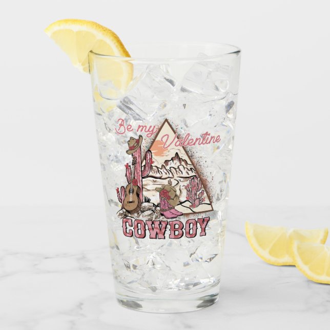 Be My Valentine Cowboy | Romantic Western Desert Glass (Front Ice)