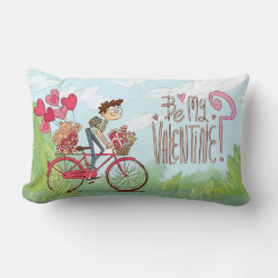 Be My Valentine - Crazy Boy in love Lumbar Cushion