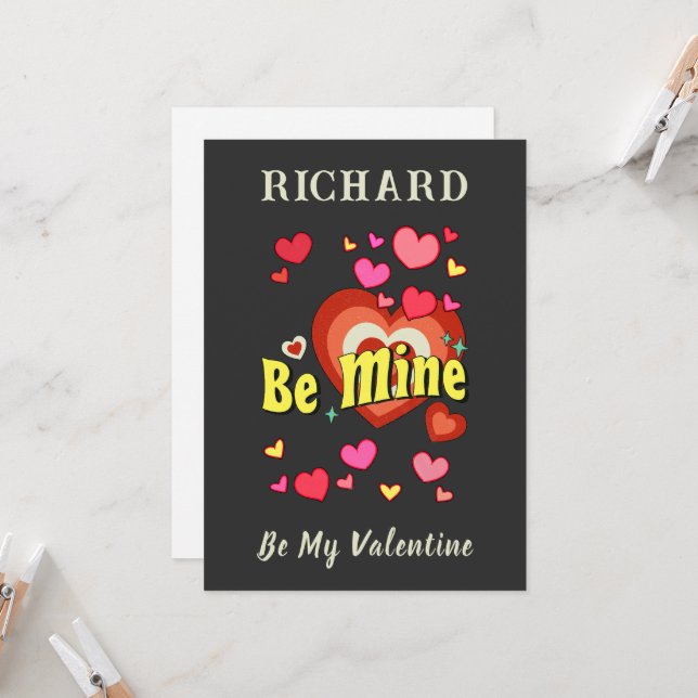 Be my valentine custom Valentine's Day Card (Front/Back In Situ)