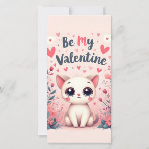 Be My Valentine Cute Cat Illustration