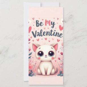 Be My Valentine Cute Cat Illustration