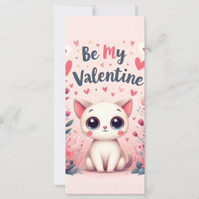 Be My Valentine Cute Cat Illustration (Front)