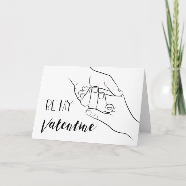 Be My Valentine Cute Love Valentines Day Holiday Card (Front)