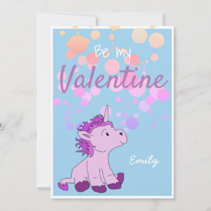 Be my Valentine Cute Unicorn Valentine`s Day Card