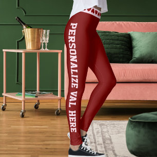 Be My Valentine Day Love Red Pink Personalize Gift Leggings