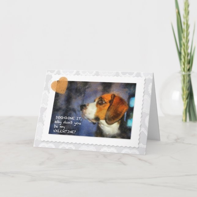 Be My Valentine Dog Holiday Card (Front)