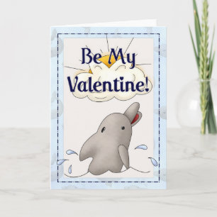 Be My Valentine Dolphin Greeting Card d1
