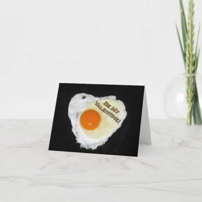 Be My Valentine. Egg Heart. Salt and Pepper Holiday Card (Front)