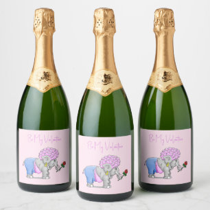 Be My Valentine Elephant Sparkling Wine Label