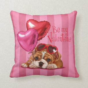 "Be My Valentine" English Bulldog Cushion