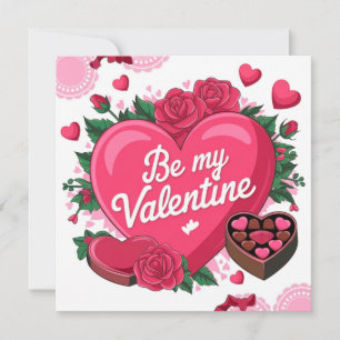 Be my Valentine Floral Holiday Card