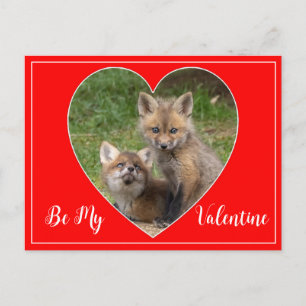 Be My Valentine Foxes Postcard