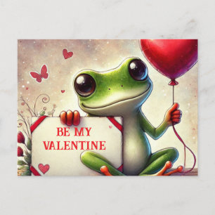 Be My Valentine Frog Postcard