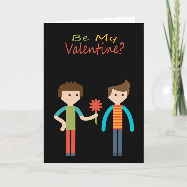 Be My Valentine Gay Themed Holiday Card (Front)