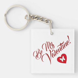 Be My Valentine Heart and Butterfly Key Ring