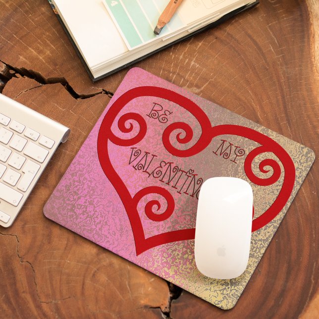 Be My Valentine Heart Mouse Mat (Be My Valentine Heart Mouse Pad)