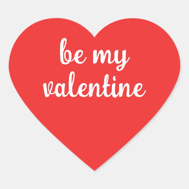 Be My Valentine Heart Stickers (Front)