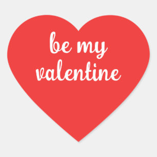 Be My Valentine Heart Stickers