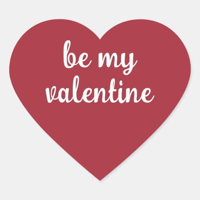 Be My Valentine Heart Stickers (Front)