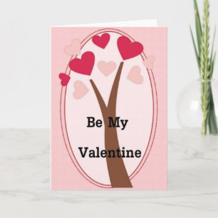 Be My Valentine Heart Tree Greeting Card